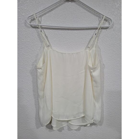 Melrose AND‎ Market Women's White Satin Tank Top S Lace Adjustable Straps #15 - Picture 2 of 4